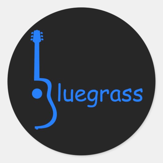 Sticker Rond Guitare Bluegrass (Devant)