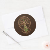 Sticker Rond Guitare Brown et verte (Enveloppe)