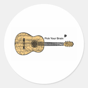 Sticker Rond Guitare : Choisissez votre cerveau