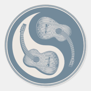 Sticker Rond Guitare classique Yin Yang