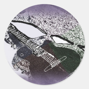 Sticker Rond Guitare de jazz lisse