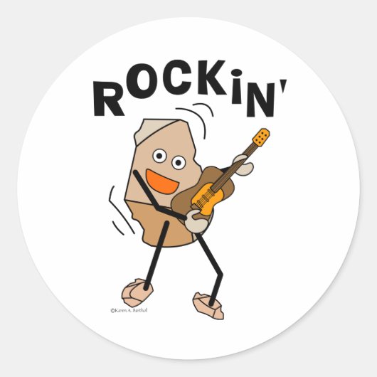 Sticker Rond Guitare de Rockin (Devant)