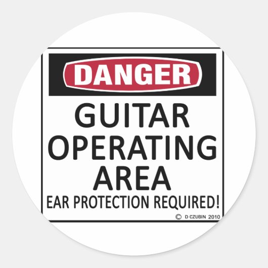 Sticker Rond Guitare de zone opérationnelle (Devant)