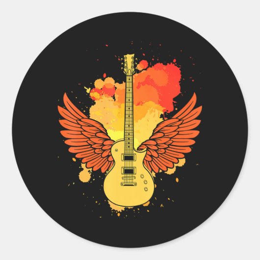 Sticker Rond Guitare des ailes (Devant)