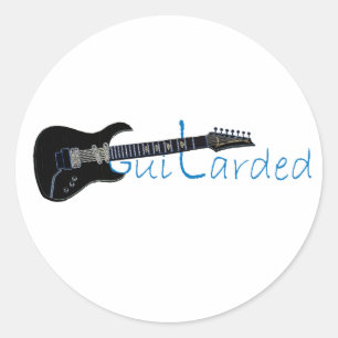 Sticker Rond Guitare électrique noire de Guitarded