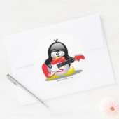 Sticker Rond Guitare électrique Penguin (Enveloppe)