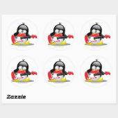 Sticker Rond Guitare électrique Penguin (Feuille)