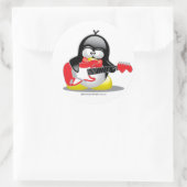 Sticker Rond Guitare électrique Penguin (Sac)
