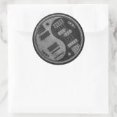 Sticker Rond Guitare et basse Yin Yang avec texture foncée (Sac)