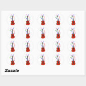 Sticker Rond guitare et musique (Feuille)