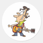 Sticker Rond Guitare Man Rockstar (Devant)