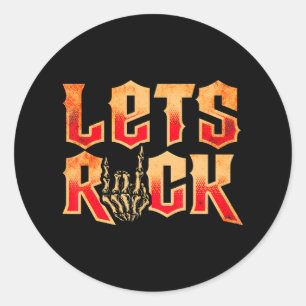 Sticker Rond Guitare Rock n Roll