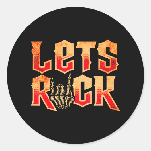 Sticker Rond Guitare Rock n Roll (Devant)