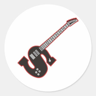 Sticker Rond Guitare S