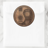 Sticker Rond Guitares acoustiques Yin Yang avec effet Wood Grai (Sac)