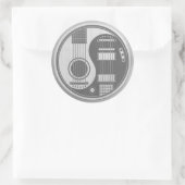 Sticker Rond Guitares électriques acoustiques Yin Yang Acier in (Sac)