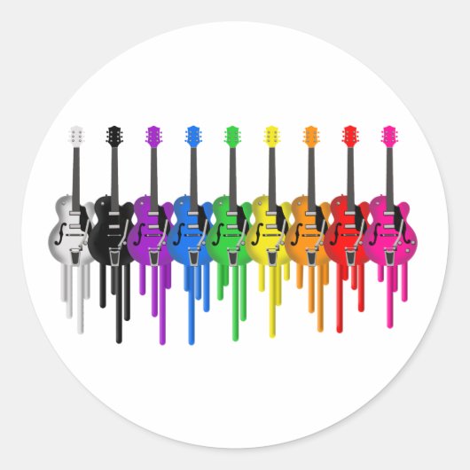 Sticker Rond Guitares saignantes (Devant)