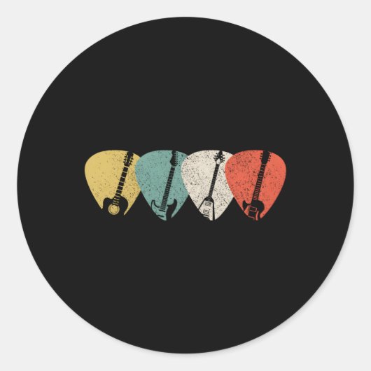 Sticker Rond Guitariste (Devant)