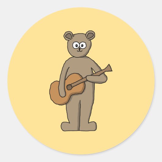 Sticker Rond Guitariste. (Devant)
