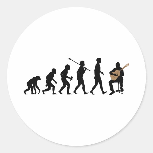 Sticker Rond Guitariste classique (Devant)