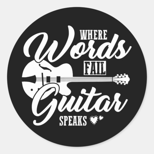 Sticker Rond Guitariste guitariste cadeau guitare dire agréable (Devant)