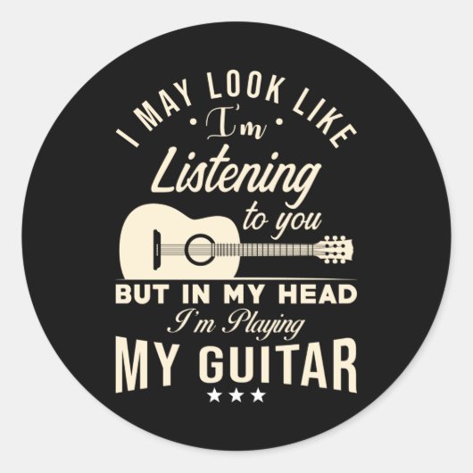 Sticker Rond Guitariste Guitariste Dire (Devant)