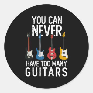 Sticker Rond Guitariste Musique Guitare Cadeau Idée actuelle