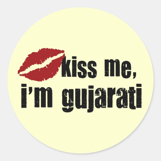 Sticker Rond Gujrati Kiss (Devant)