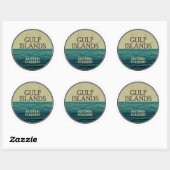 Sticker Rond Gulf Islands National Seashore Ocean Birds (Feuille)
