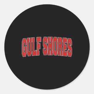 Sticker Rond Gulf Shores Al Alabama Style de Varsity Usa Vintag