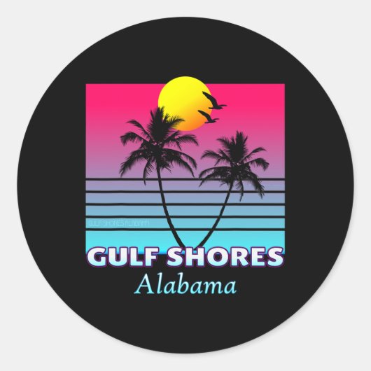 Sticker Rond Gulf Shores Alabama Cadeau de vacances (Devant)