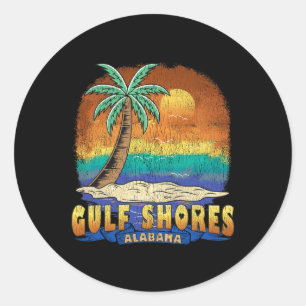 Sticker Rond Gulf Shores Alabyma Souvenir Vintage en détresse