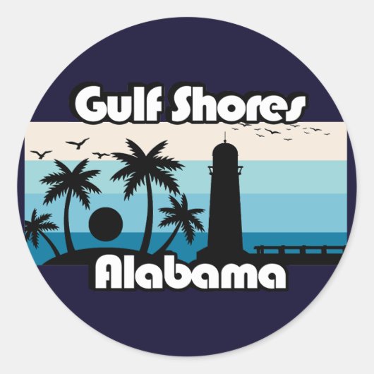 Sticker Rond Gulf Shores Beach Alabama (Devant)
