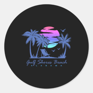 Sticker Rond Gulf Shores Beach Alabama Spring Break Vacation Tr