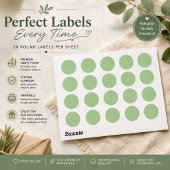 Sticker Rond Gum Leaf,Pale Leaf,Pixie Green