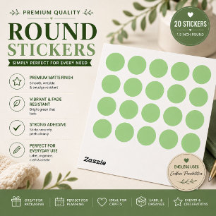 Sticker Rond Gum Leaf,Pale Leaf,Pixie Green