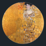 Sticker Rond Gustav Klimt "Adele" Vintage<br><div class="desc">Cette peinture populaire de Klimt est intitulée "Portrait d'Adele Bloch-Bauer" et a été peinte en 1907. Gustav Klimt (14 juillet 1862 - 6 février 1918) était un peintre symboliste autrichien et l'un des membres les plus importants du mouvement de sécession de Vienne. Klimt est réputé pour ses peintures, ses peintures...</div>