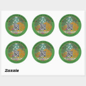 Sticker Rond Gustav Klimt - Jardin des fleurs Code QR (Feuille)