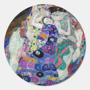 Sticker Rond Gustav Klimt Peindre La Vierge