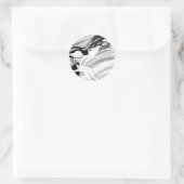 Sticker Rond Gustav Klimt - Poisson Sang Surreal Art Japonais (Sac)