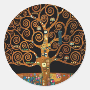 Sticker Rond Gustav Klimt, sous l'arbre de vie