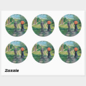 Sticker Rond Gustave Caillebotte - Le chemin vers le haut (Feuille)