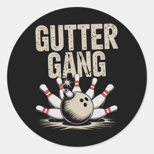 Sticker Rond Gutter Gang Bowling 1  (Devant)