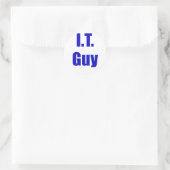 Sticker Rond Guy informatique (Sac)