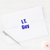 Sticker Rond Guy informatique (Enveloppe)