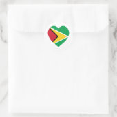 Sticker Rond Guyana - Coeur du drapeau (Sac)