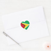 Sticker Rond Guyana - Coeur du drapeau (Enveloppe)