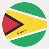 Sticker Rond Guyana & Guyana drapeau patriotes, vacances / spor (Devant)