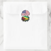 Sticker Rond Guyane Guyane Américaine Etats-Unis Drapeau des ra (Sac)