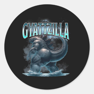Sticker Rond Gyattzilla Meme Zilla Kaiju Rizz Brainrot Skibidi